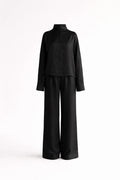 Silk/Linen Clothing Set - Black
