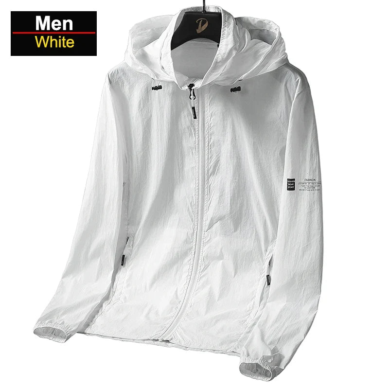 Men's Lightweight Windbreaker Hiking Jacket with Zip Pockets