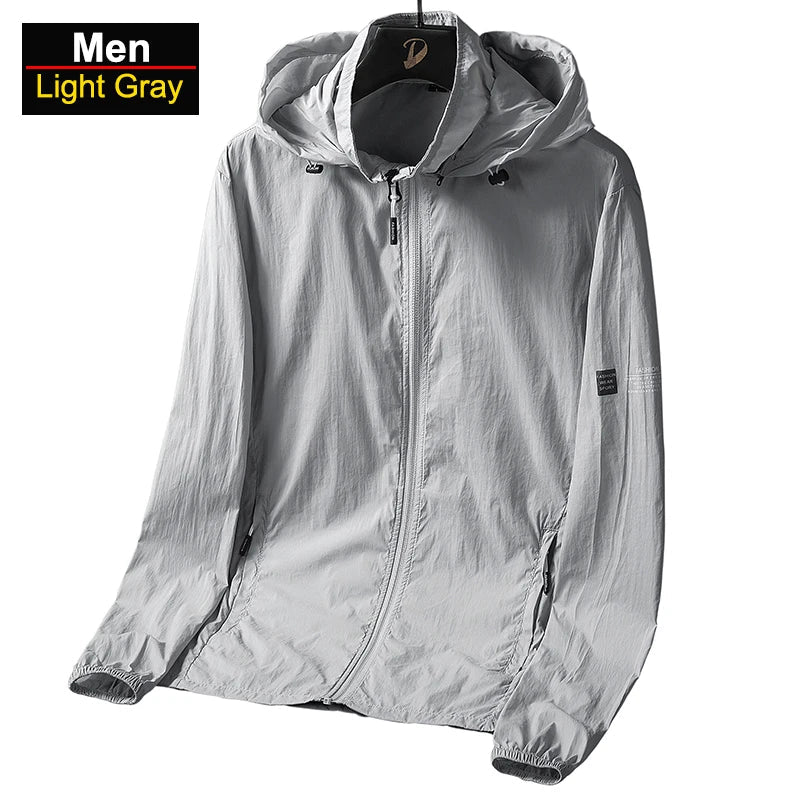 Men's Lightweight Windbreaker Hiking Jacket with Zip Pockets