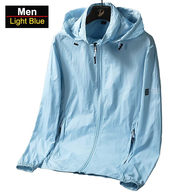 Men's Lightweight Windbreaker Hiking Jacket with Zip Pockets